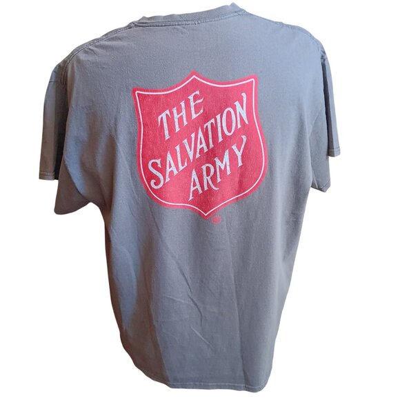 XL Vtg Y2K T-shirt The Salvation Army Gray Gildan Ultra Cotton Logo Front & Back - Picture 1 of 5